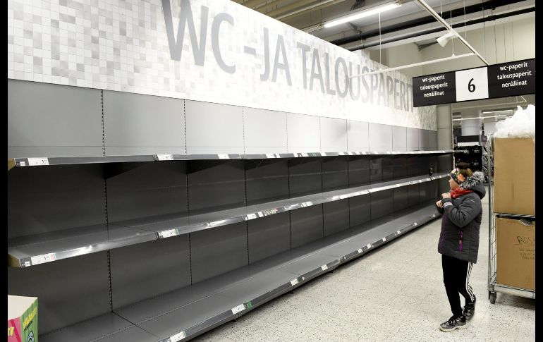 Agotado en un supermercado en Helsinki, Finlandia. AFP/Lehtikuva/H. Saukkomaa