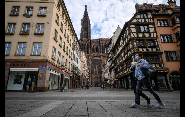 Una calle cerca de la catedral de Estrasburgo, Francia. AFP/P. Hertzog