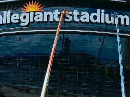 SIGUE. Los planes para completar el Allegiant Stadium en Las Vegas se mantienen, a pesar del parón. AFP / E. Miller