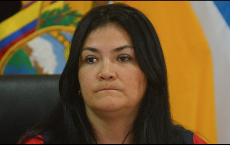 Fotografía de archivo del 1 de marzo de 2020 que muestra a la ministra de Salud de Ecuador, Catalina Andramuño, durante una rueda de prensa, en Guayaquil. EFE/M. Pin