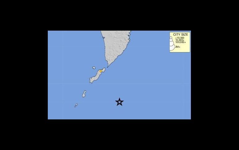 El terremoto tuvo epicentro 219 kilómetros (136 millas) al sur-sureste de Severo, en el archipiélago de las Kuriles. EFE / USGS