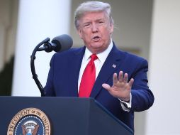 Donald Trump habla durante su rueda de prensa diaria sobre el coronavirus en la Casa Blanca. EFE/M. Reynolds