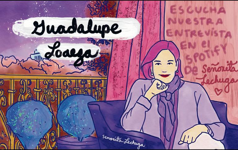 Ilustración. Una de las invitadas al podcast de “Señorita Lechuga” es la escritora de “Las niñas bien”, Guadalupe Loaeza. CORTESÍA