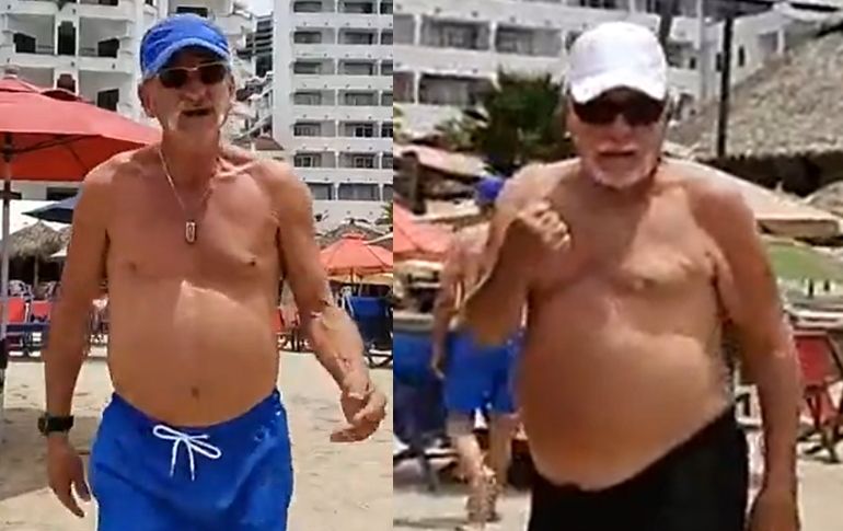 Dos hombres extranjeros lanzaron insultos y jalonearon a la comunicadora mientras hacía un enlace desde Playa Los Muertos. ESPECIAL