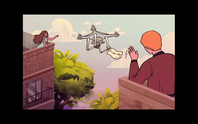 Jeremy consiguió su cita después de mandar su número de teléfono en un dron.