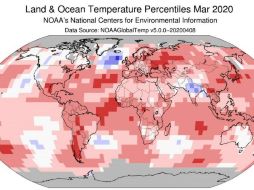 América del Sur tuvo su marzo más cálido registrado. TWITTER / @NOAA