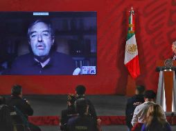 Juan Ramón de la Fuente, embajador de México ante la ONU, durante la conferencia matutina del Presidente Andrés Manuel López Obrador en Palacio Nacional. SUN/S. Tapia