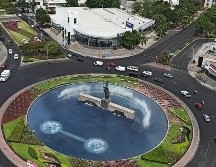 Vista aérea de la glorieta de La Minerva, por donde sobrevoló el helicóptero. ESPECIAL