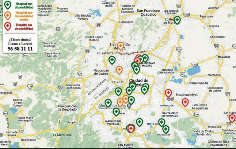 MAPEO. Avisa cuáles centros tienen mucha carga de pacientes. ESPECIAL