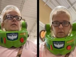 Kelly fue a un centro comercial con el casco de Buzz Lightyear para comprar algunos alimentos. ESPECIAL