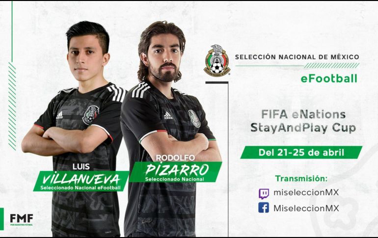El ex jugador de Chivas representará al Tri junto al jugador profesional de eSports Luis Villanueva. TWITTER / @miseleccionmx