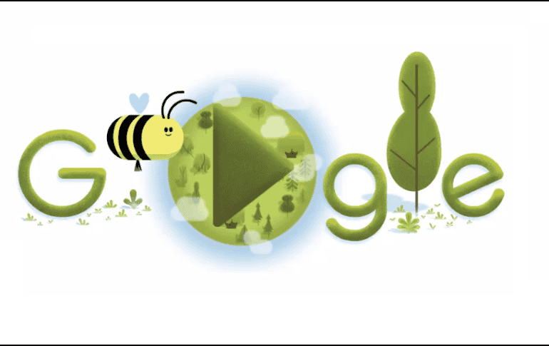 En el “doodle” podrás entrar a un juego en donde te convertirás en una abeja cuya misión es polinizar flores y plantas. ESPECIAL / google.com