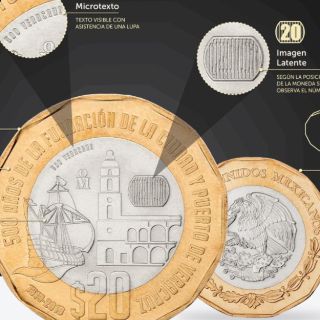 Ponen en circulación nueva moneda de 20 pesos