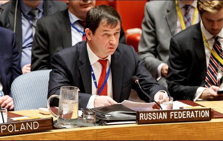 El embajador adjunto de Rusia ante la ONU, Dmitry Polyanskiy, subrayó que Estados Unidos no ha abandonado sus planes de derrocar a Maduro. EFE/J. Lane