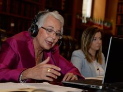 Olga Sánchez Cordero sostuvo una reunión virtual con integrantes de la Conferencia de Ministros de Justicia de los Países Iberoamericanos. TWITTER/@M_OlgaSCordero