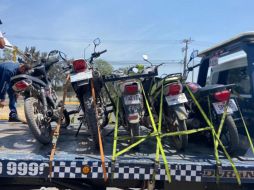 El hecho se registra durante un operativo a motocicletas irregulares en los cruces de Antigua Carretera a Chapala y la avenida Edén. ESPECIAL / Secretaría de Seguridad Jalisco