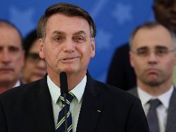 El presidente Jair Bolsonaro habla en conferencia de prensa sobre la renuncia de Sergio Moro, hoy exministro de Justicia y Seguridad Pública. AP/E. Peres
