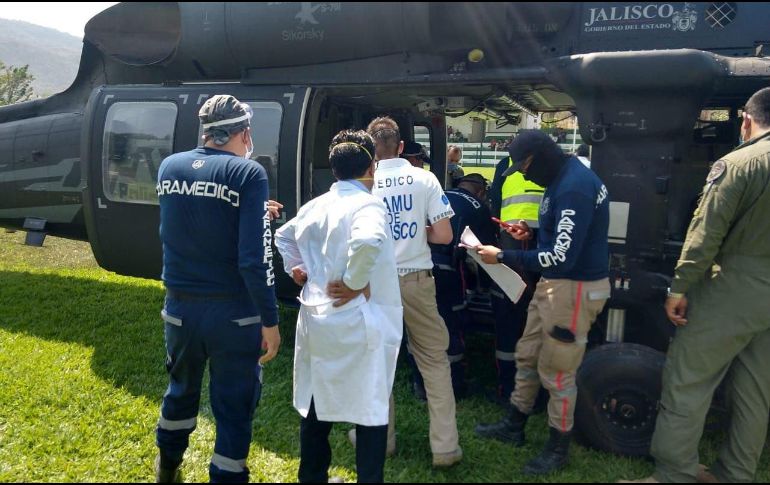 El día de hoy, la Secretaría de Salud Jalisco (SSJ) trasladó vía aérea a siete pacientes de Tamazula de Gordiano y tres de Mazamitla. ESPECIAL