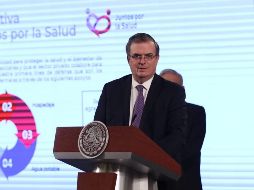Ebrard presentó Juntos por la Salud durante la conferencia de prensa este jueves. SUN / C. Mejía