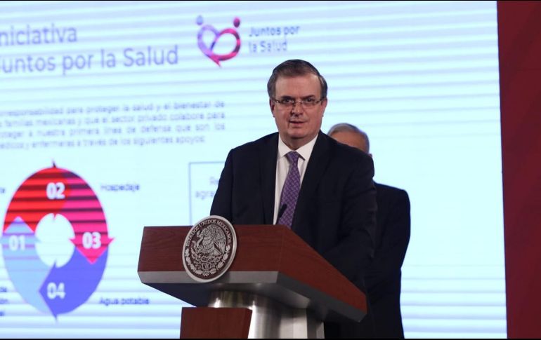 Ebrard presentó Juntos por la Salud durante la conferencia de prensa este jueves. SUN / C. Mejía
