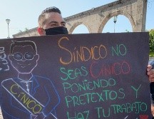 A las 09:00 horas los oficiales realizaron su protesta en la plaza principal del municipio. ESPECIAL