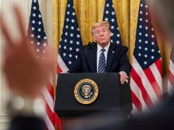 Trump endureció el tono contra China durante una conferencia de prensa celebrada este jueves. EFE/J. Lo Scalzo