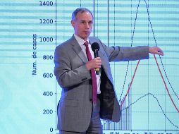 El subsecretario de Salud, López-Gatell, en conferencia de prensa desde Palacio Nacional. NTX / I. Hernández