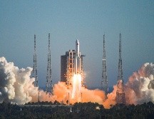 La nave no tripulada y su cápsula de regreso fueron lanzadas a bordo de un cohete Larga Marcha 5B. Xinhua / P. Xiaox u