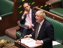 Johnson hizo hoy su primera comparecencia frente a la Cámara de los Comunes tras recuperarse del COVID-19. AFP/UK Parliament/J. Taylor