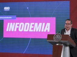 Jenaro Villamil, presidente del Sistema Público de Radiodifusión del Estado Mexicano, durante la conferencia matutina del presidente Andrés Manuel López Obrador. NOTIMEX/M. González