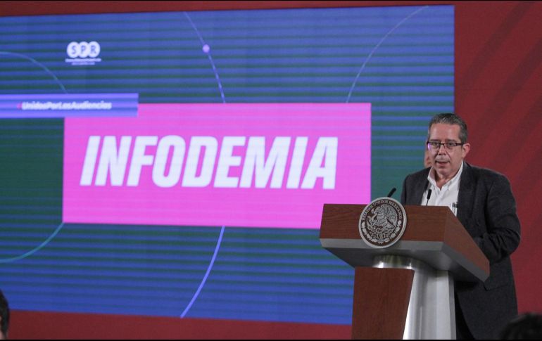 Jenaro Villamil, presidente del Sistema Público de Radiodifusión del Estado Mexicano, durante la conferencia matutina del presidente Andrés Manuel López Obrador. NOTIMEX/M. González