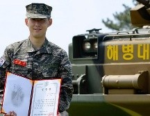HONORÍFICO. El jugador se integró el 20 de abril al 91 batallón de la novena brigada del cuerpo de Marines, estacionado en la isla de Jeju, al sur de la península y destacó entre sus compañeros. AP