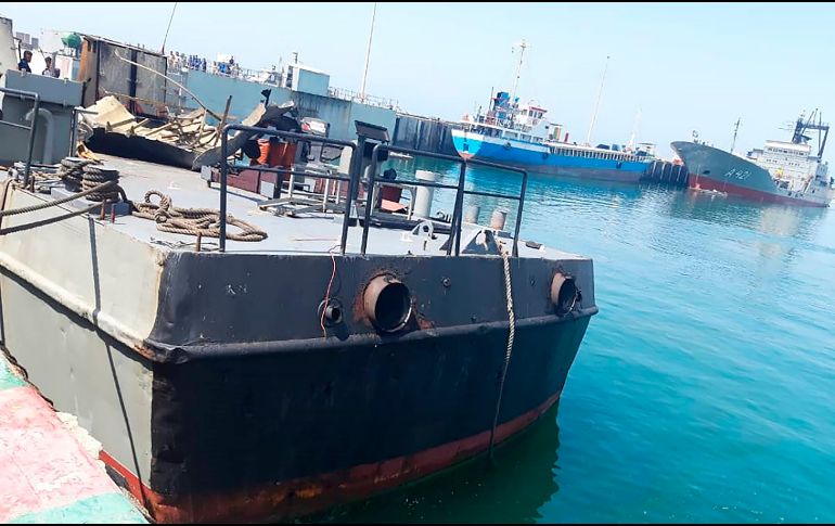 El Konarak, un barco de apoyo de clase Hendijan, que participaba en las maniobras, estaba demasiado cerca de un objetivo cuando se produjo el incidente. AP /