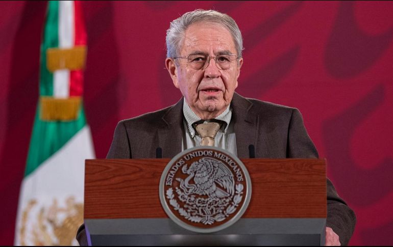 Alcocer Varela presentó el tablero sectorial de camas de terapia intensiva durante la mañanera. SUN / S. Tapia