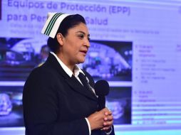 La jefa de la división de enfermeras del IMSS, Fabiana Maribel Zepeda, anunció ayer que tiene coronavirus. EFE/Presidencia de México/ARCHIVO