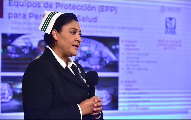 La jefa de la división de enfermeras del IMSS, Fabiana Maribel Zepeda, anunció ayer que tiene coronavirus. EFE/Presidencia de México/ARCHIVO