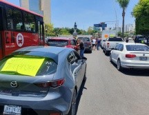 Luego de manifestarse por algunos minutos en la zona de la glorieta de La Minerva los comerciantes se retiraron. EL INFORMADOR / E. Barrera