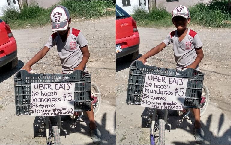 El pequeño Iker se ofrecía a hacer mandados por cinco y 10 pesos. FACEBOOK /