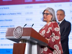 Márquez detalló sobre los créditos durante la conferencia de prensa de AMLO. SUN / S. Tapia