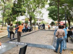 PARQUE MONTERREY. La cancha de petanca es utilizada por personas de todas las edades. ESPECIAL