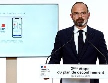 Edouard Philippe, primer ministro francés, presenta la segunda fase de desconfinamiento a medios de comunicación. EFE/P. Lopez