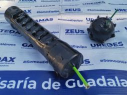 Las bombas contenían pólvora negra y tenían varios clavos en su interior, así como balas en el exterior. ESPECIAL / Policía de Guadalajara