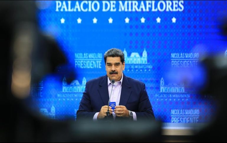 El presidente de Venezuela, Nicolás Maduro, durante una alocución desde el Palacio de Miraflores en Caracas, Venezuela. EFE/Prensa Miraflores