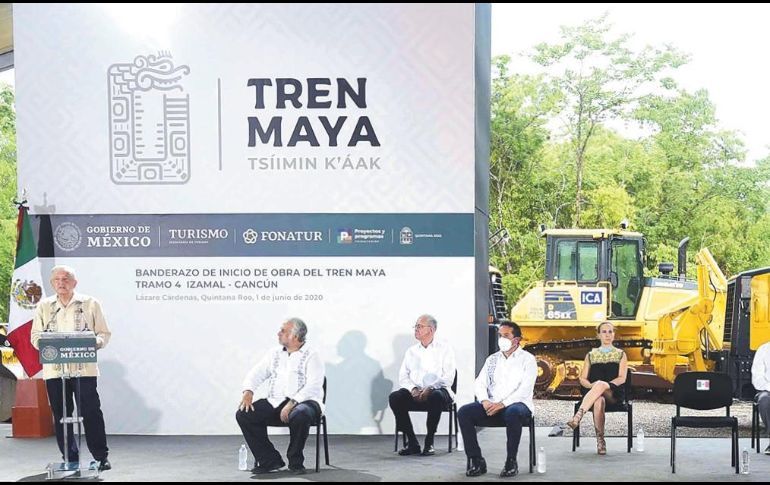 Ayer, el Presidente Andrés Manuel López Obrador dio el banderazo para que inicien las obras del Tren Maya con el Tramo 4 Golfo Izamal-Cancún. EL FINANCIERO