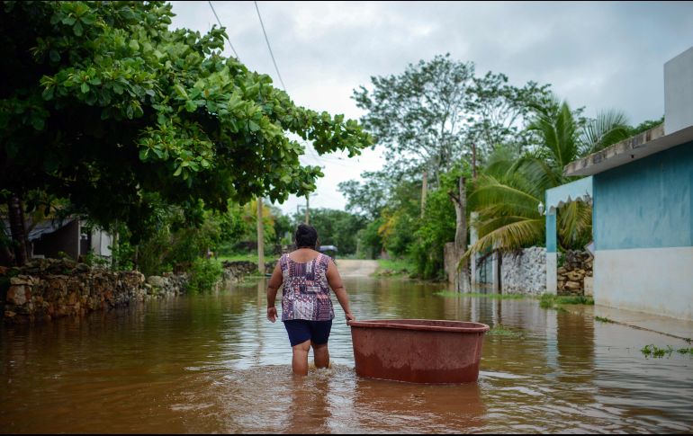 Inundación en Tecoh, Yucatán. AFP/L. Pérez