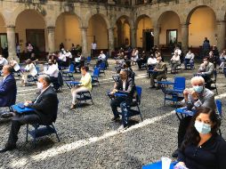 El ejercicio se realiza en el patio central del edificio del Legislativo en medio de medidas sanitarias para prevenir posibles contagios de COVID-19. EL INFORMADOR/R. Rivas