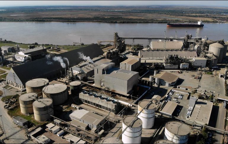 Vista aérea de Vicentín, compañía con más de 2 mil empleados, en la ribera del río Paraná. AFP/G. Saita