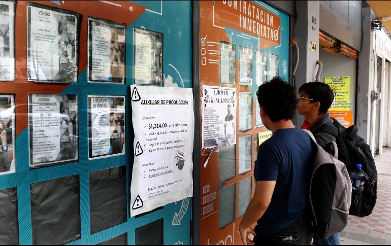 Los empleos perdidos en marzo, abril y mayo, superan los que se crearon en todo el año pasado. EL INFORMADOR/ARCHIVO