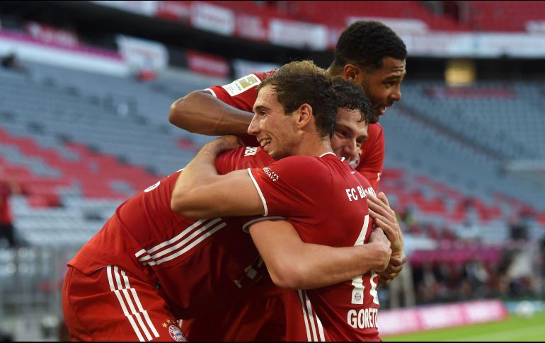 El Bayern Múnich derrotó por 2-1 este sábado al Borussia Mönchengladbach (4º) y queda a una sola victoria de sumar un octavo título consecutivo de la Bundesliga. AFP / C. Stache