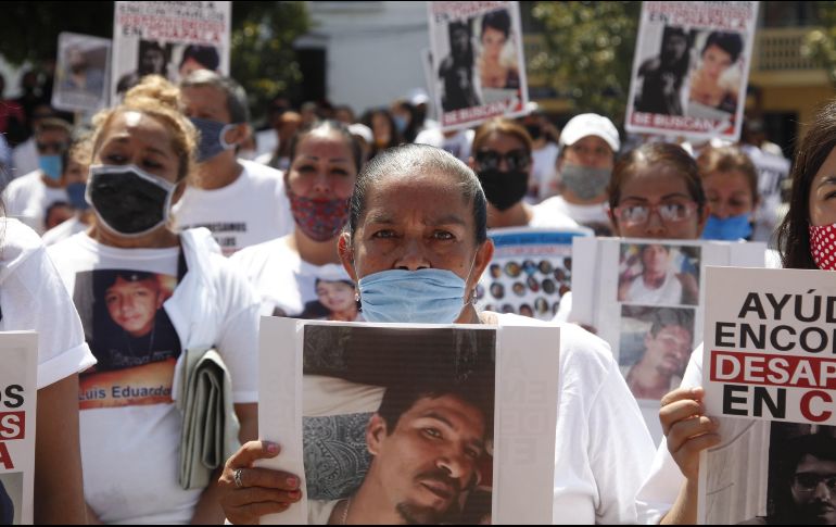 Los manifestantes destacaron el alza de desapariciones en Chapala. EFE/F. Guasco